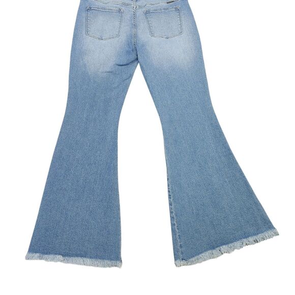 KanCan Maurices Denim Jeans Womens 30 Flare Raw Hem Mid Rise Stretch - Picture 8 of 16